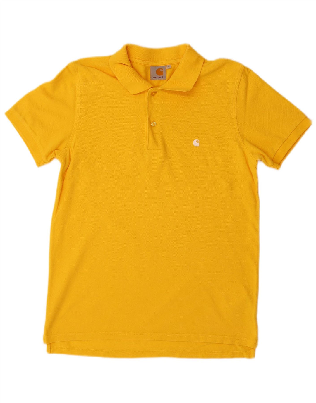 Camisa polo masculina CARHARTT pequena de algodão amarelo