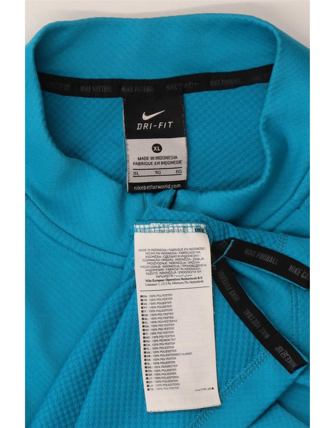 Nike Mens Dri Fit Zip Neck Pullover Treino Top XL Azul Colourblock