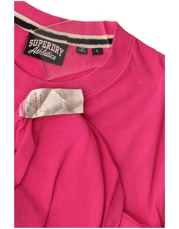 Camiseta masculina Superdry Top grande algodão rosa