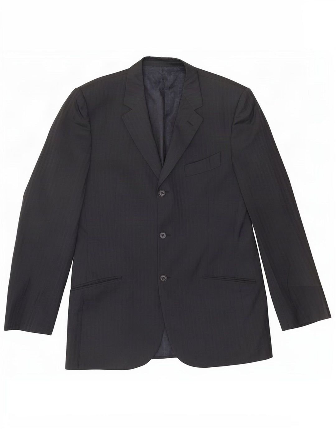 Carlo Pignatelli Jaqueta blazer masculina de 3 botões IT 52 XL risca de giz azul marinho