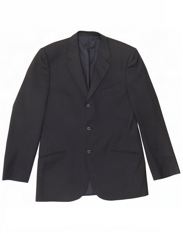Carlo Pignatelli Jaqueta blazer masculina de 3 botões IT 52 XL risca de giz azul marinho
