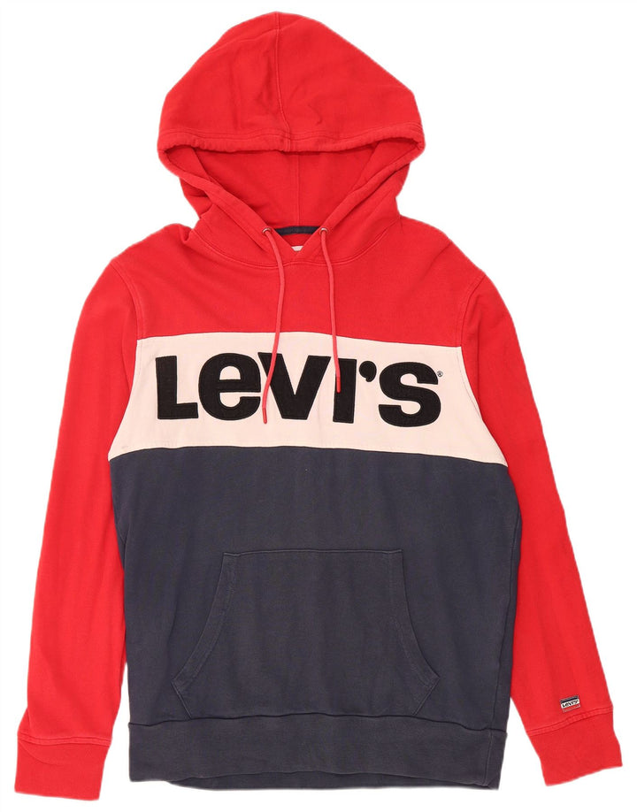 Suéter com capuz gráfico masculino LEVI'S, médio, multicolorido, algodão colorblock