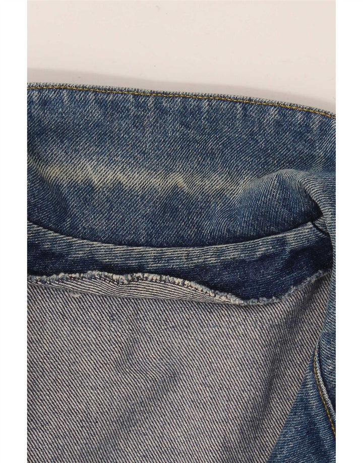 Jaqueta blazer jeans feminina vintage grande com 2 botões Reino Unido 18 XL azul