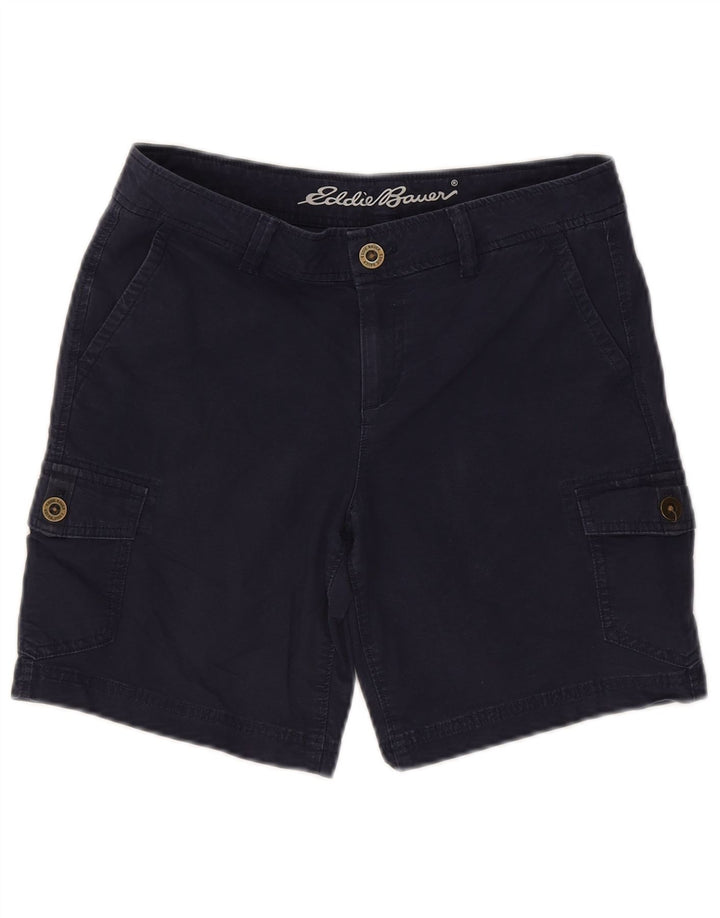 Shorts cargo feminino EDDIE BAUER EUA 2 XS W30 algodão azul marinho