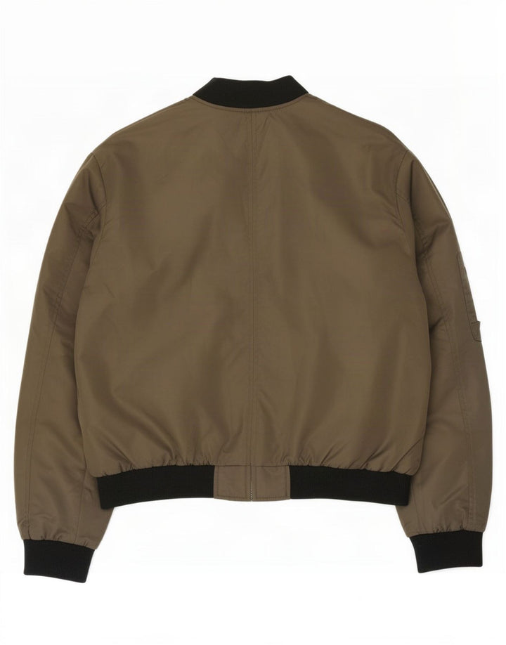 Zara Jaqueta bomber feminina oversized UK 14 Medium Khaki Colourblock