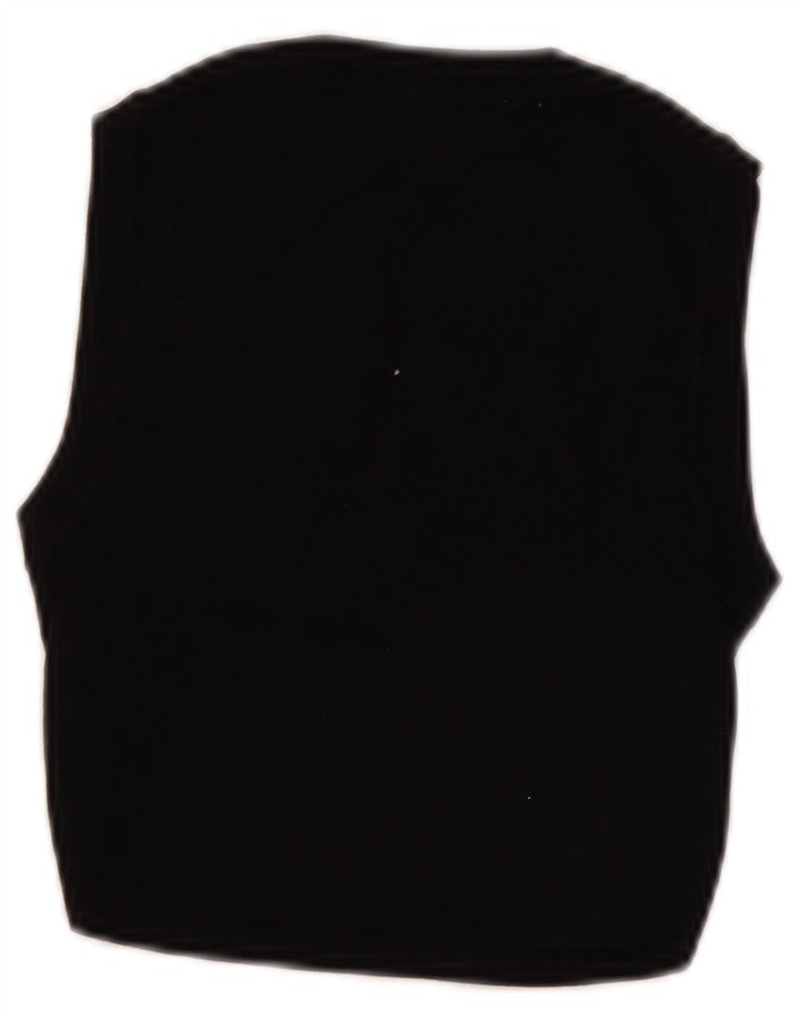 Zara Womens Crop Vest Top UK 8 Pequeno Preto Viscose