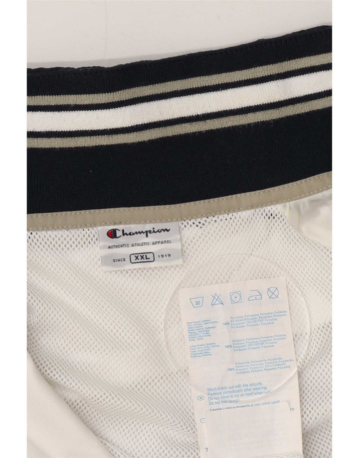 Champion Mens Tracksuit Top Jacket 2XL Branco Colourblock Poliéster