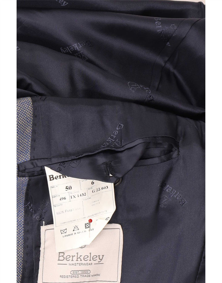 Jaqueta blazer masculina Berkley com 3 botões IT 50 grande lã azul