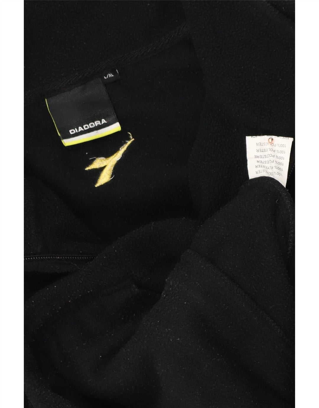 Jaqueta de lã masculina Diadora UK 40 grande poliéster colorblock preto