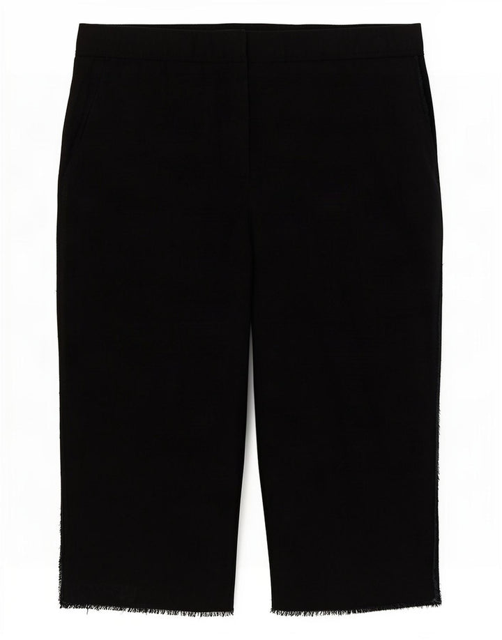 Zara Bermuda feminina média W28 preta Lyocell
