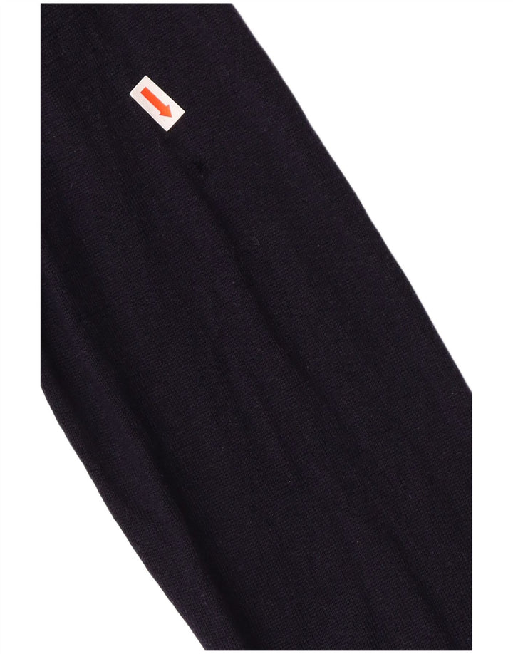 Suéter masculino Lacoste com gola redonda tamanho 4 médio azul marinho lã virgem