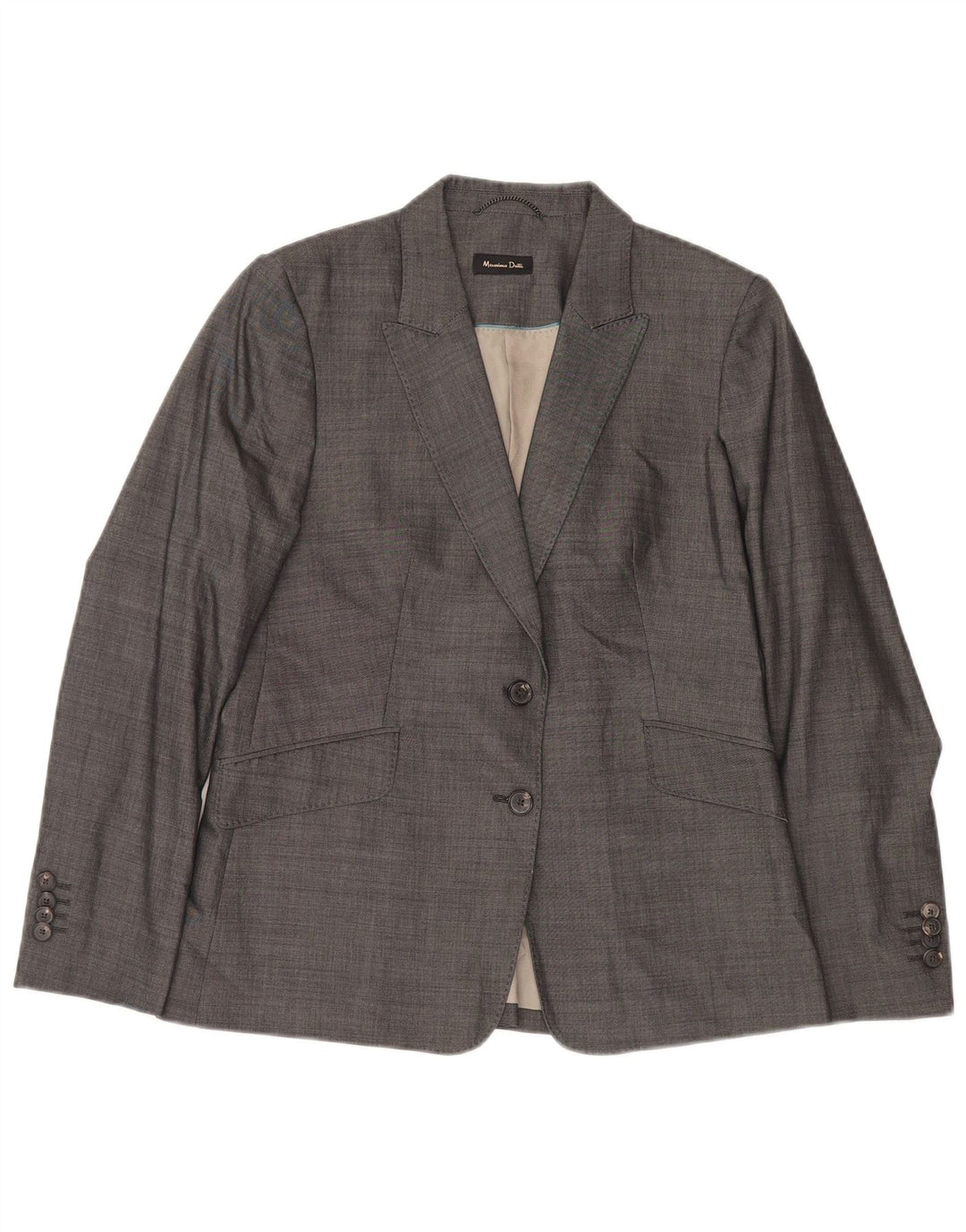 Jaqueta blazer feminina Massimo Dutti com 2 botões UE 42 grande algodão cinza