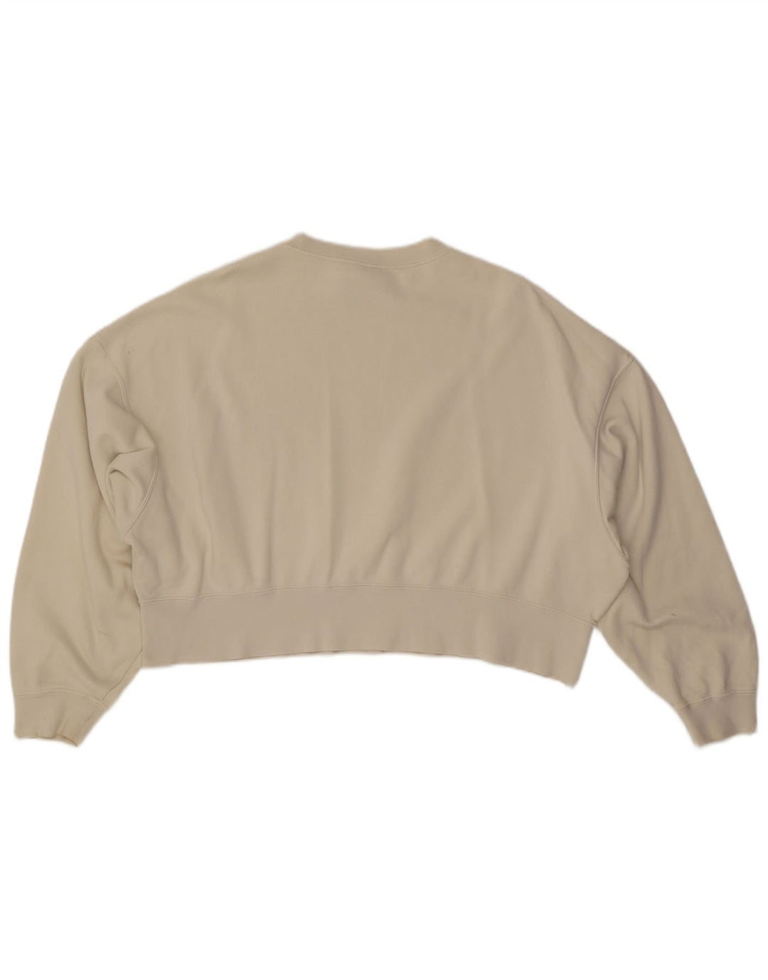 NIKE Womens Crop Oversized Sweatshirt Jumper UK 10 Pequeno Off White Cotton