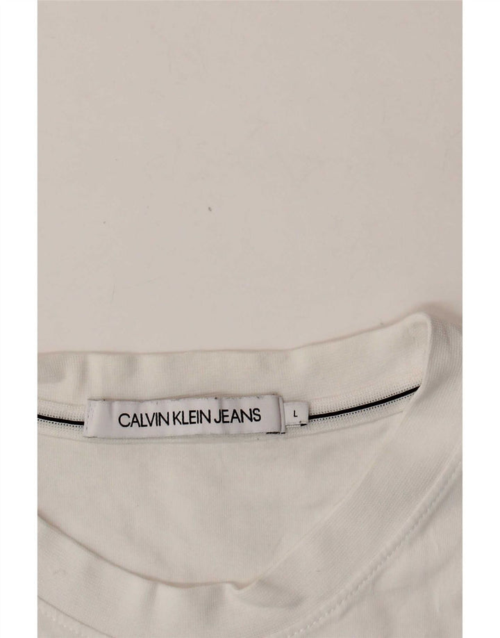 Calvin Klein Jeans Masculino Top Manga Longa Grande Branco