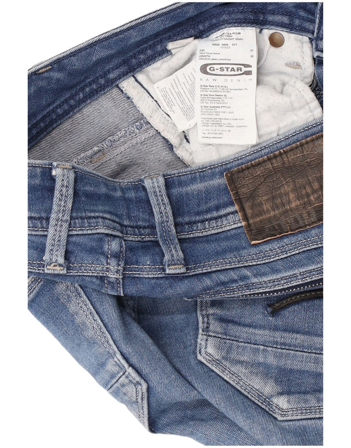 Jeans retos femininos G-Star W27 L27 algodão azul