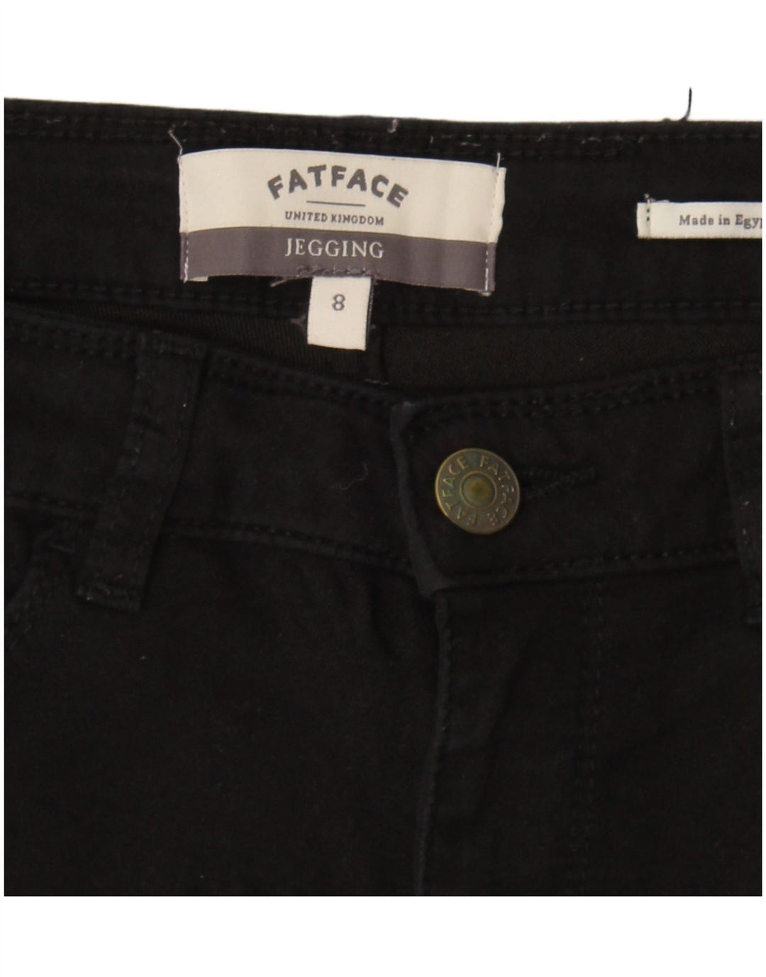 Calça jeans feminina Fat Face UK 8 pequena W28 L29 preta