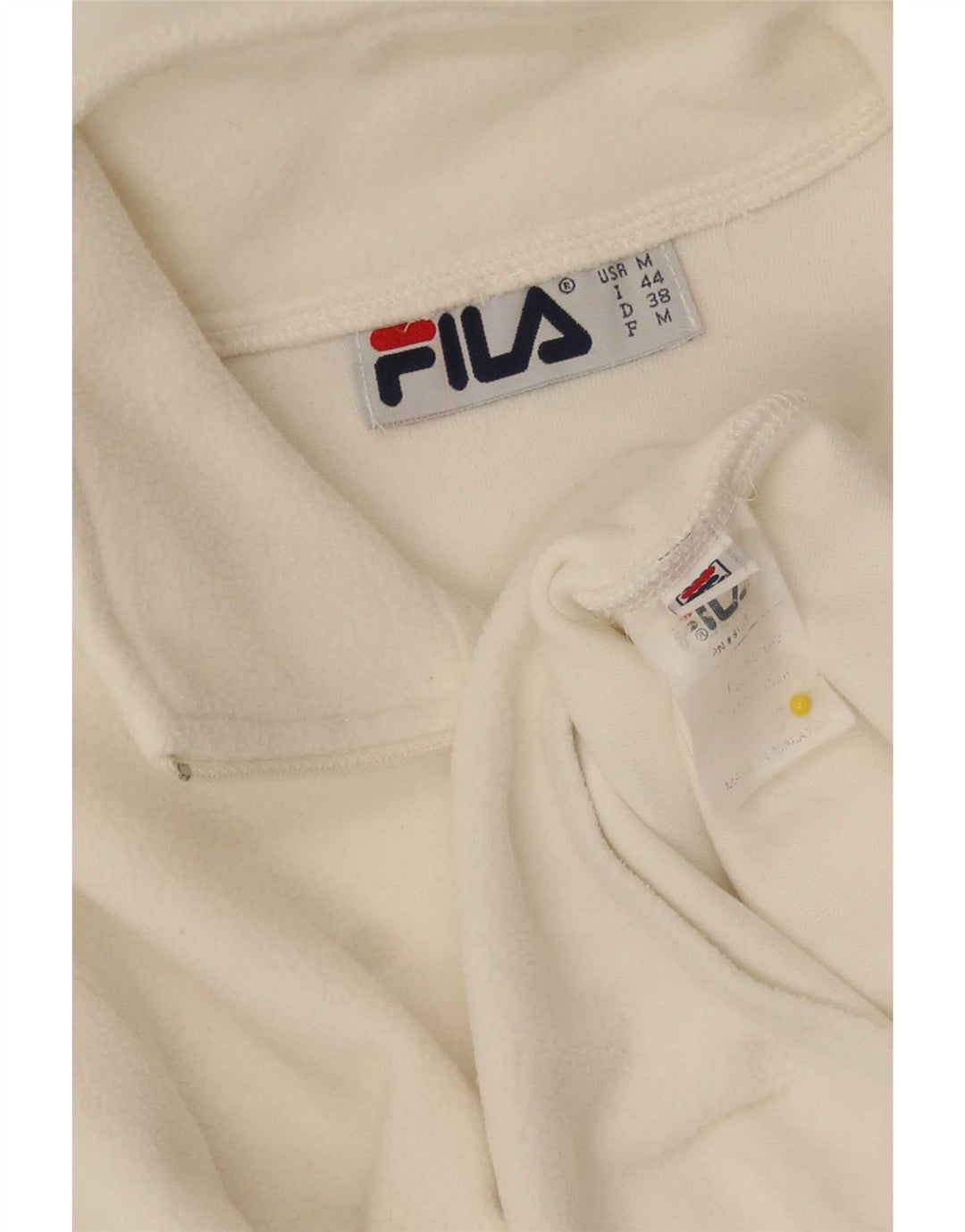 Macacão feminino de lã de manga comprida Fila UK 14 poliéster branco médio