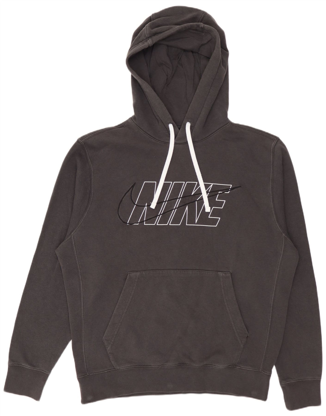 Jumper com capuz gráfico masculino Nike médio cinza algodão