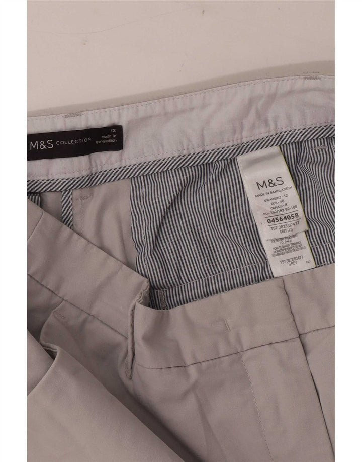 Shorts Chino Feminino Marks & Spencer Reino Unido 12 Médio W30 Algodão Cinza