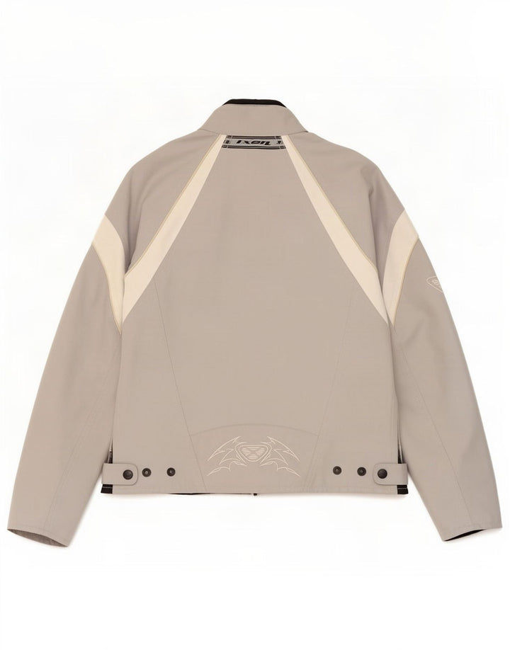 Ixon Womens Graphic Racer Jacket US 4 Small Grey Colourblock Poliéster
