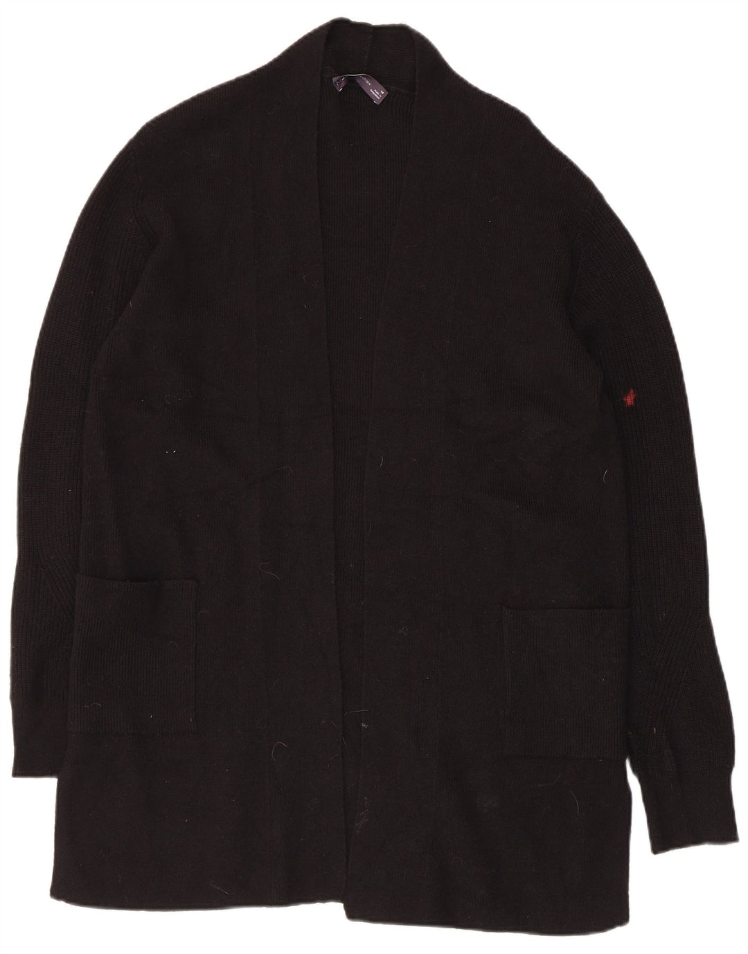 Marks & Spencer Suéter feminino Longline Open Cardigan Reino Unido 14 Médio Preto