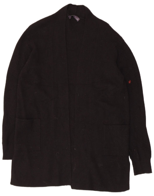 Marks & Spencer Suéter feminino Longline Open Cardigan Reino Unido 14 Médio Preto