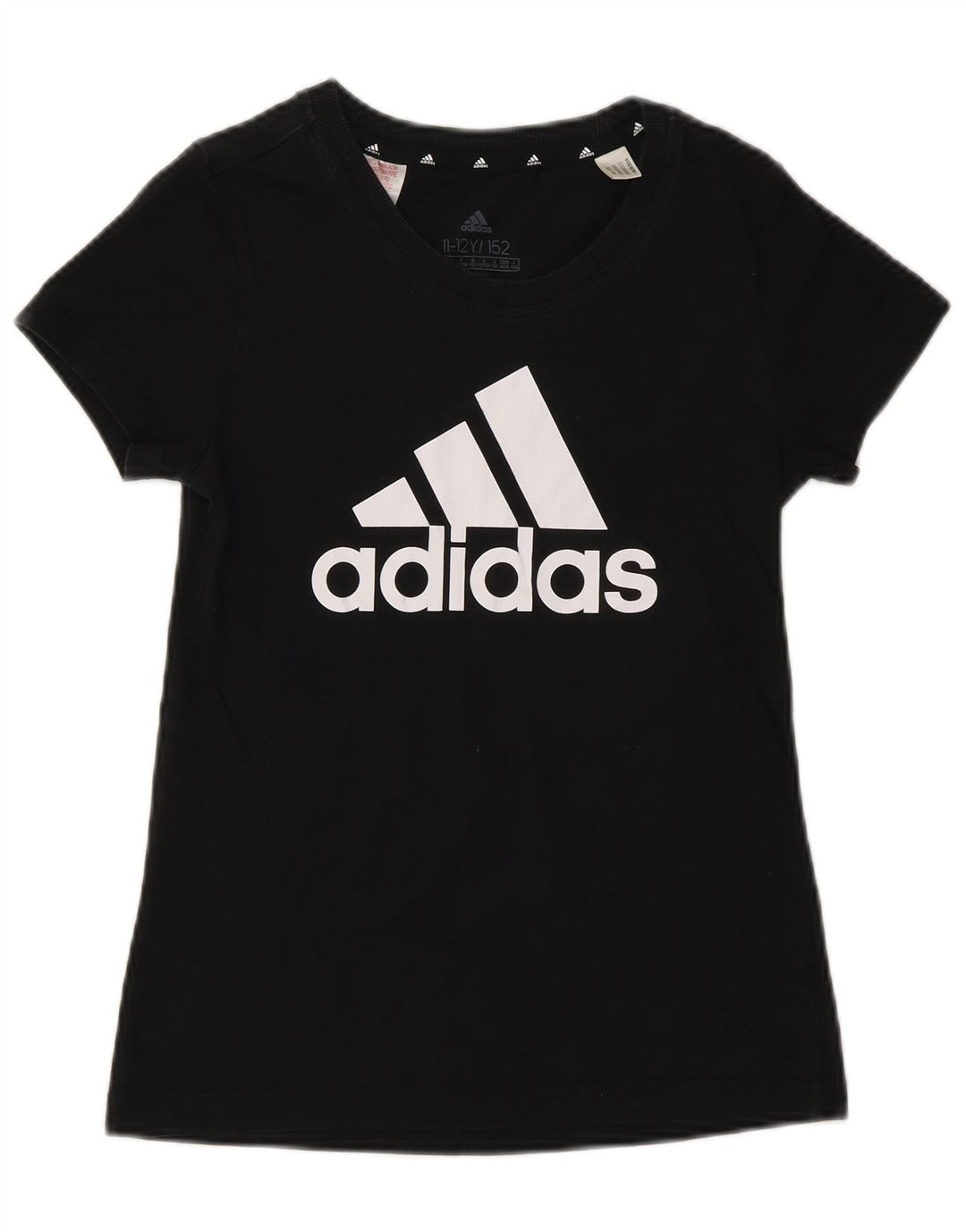 Camiseta Adidas Meninos Graphic Top 11-12 Anos Algodão Preto