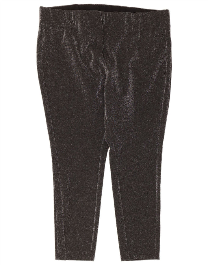 Leggings femininos Marks & Spencer UK 22 3XL poliéster manchado cinza