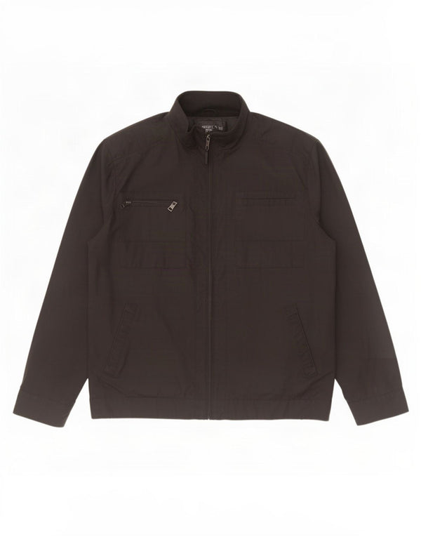 Jaqueta utilitária masculina Marks & Spencer Reino Unido 38 algodão preto médio