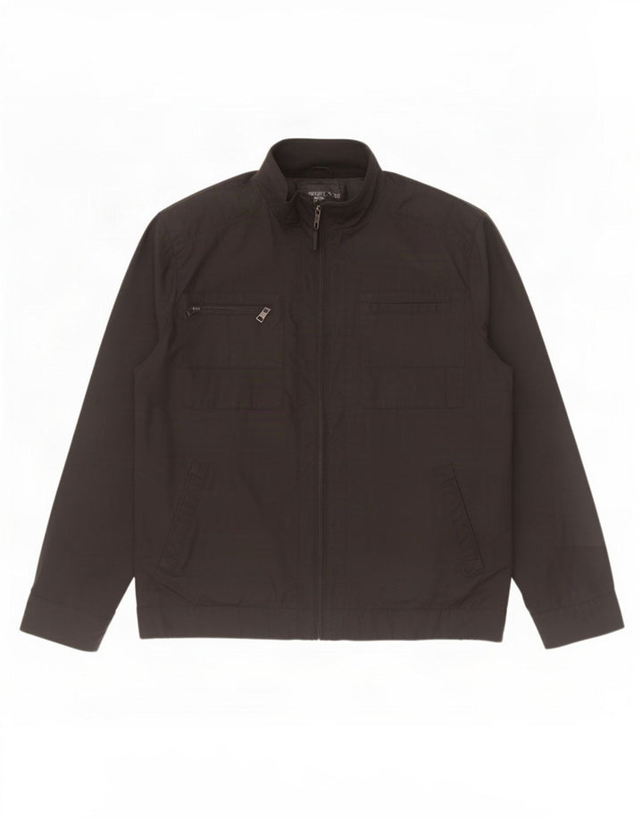 Jaqueta utilitária masculina Marks & Spencer Reino Unido 38 algodão preto médio