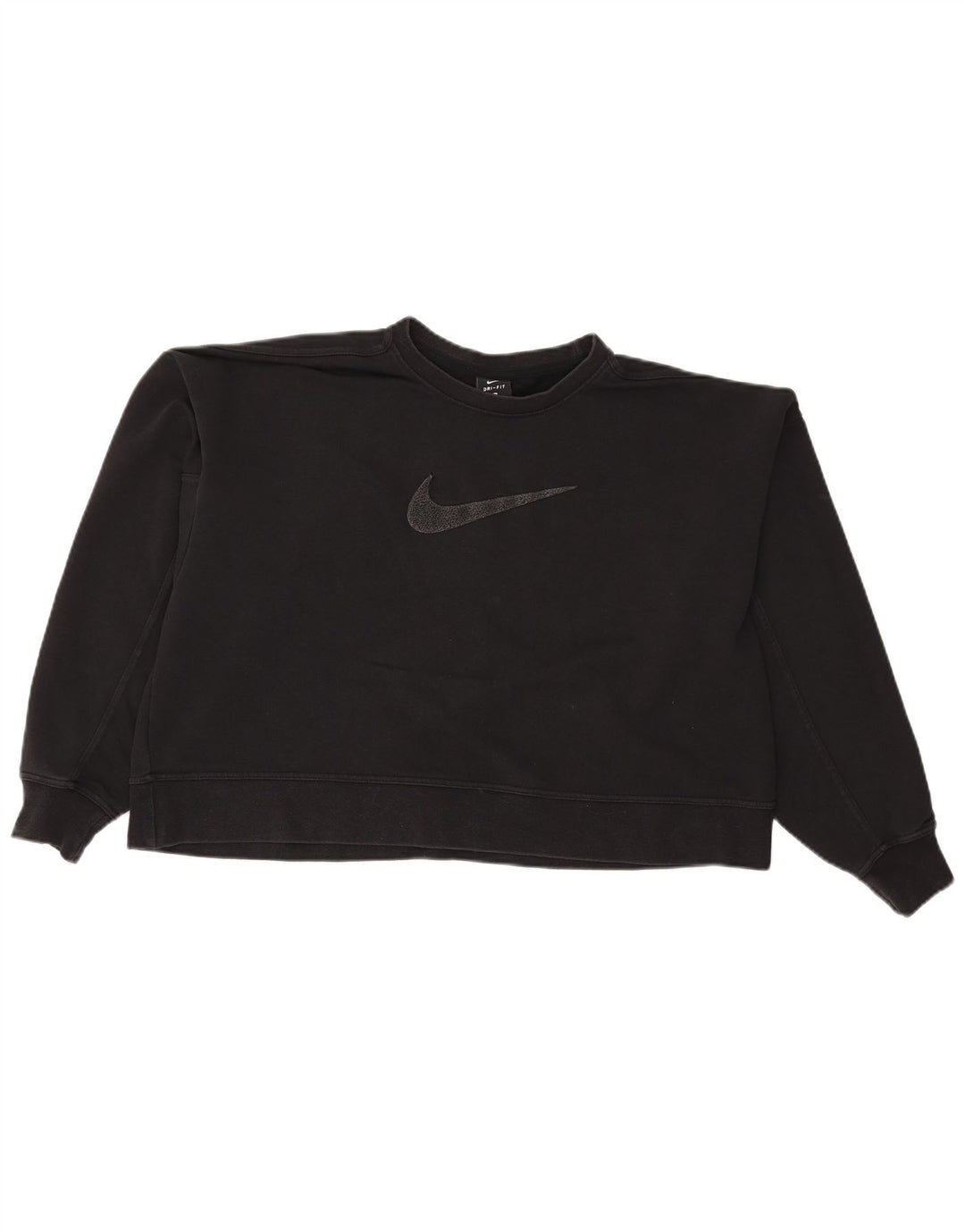 Moletom feminino Nike Crop Graphic Oversized Jumper UK 16 Grande Preto
