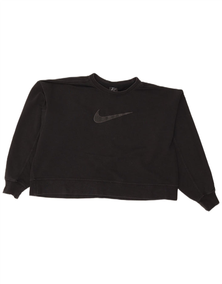 Moletom feminino Nike Crop Graphic Oversized Jumper UK 16 Grande Preto