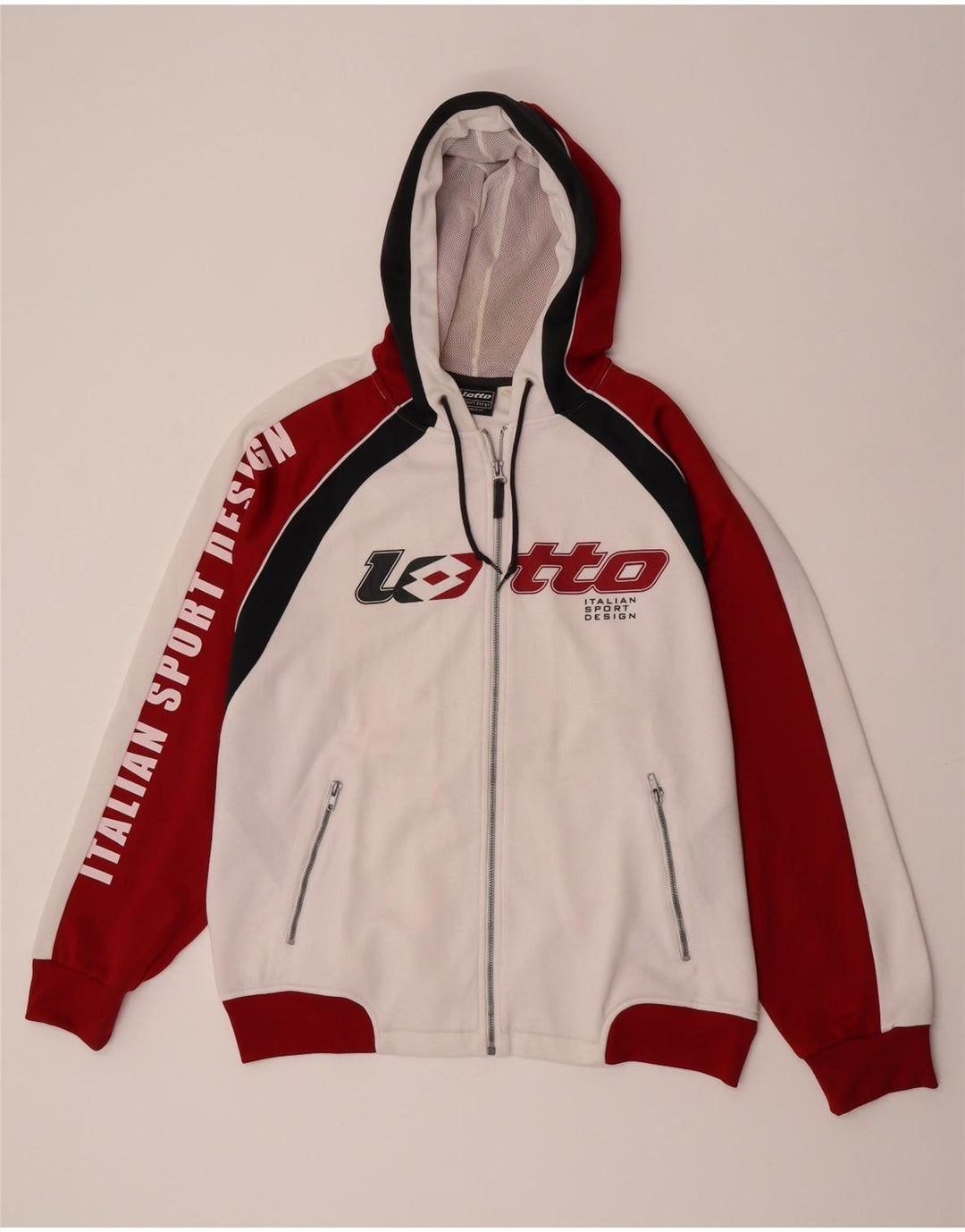 Lotto masculino gráfico completo agasalho 2XL branco colorblock poliéster