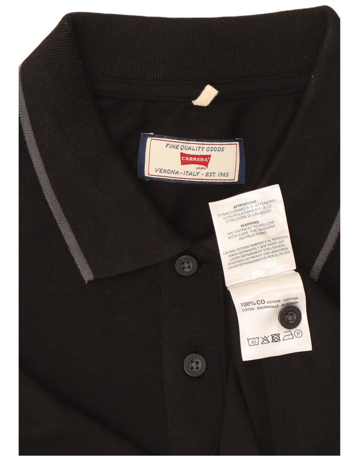Camisa polo masculina regular Carrera XL algodão preto