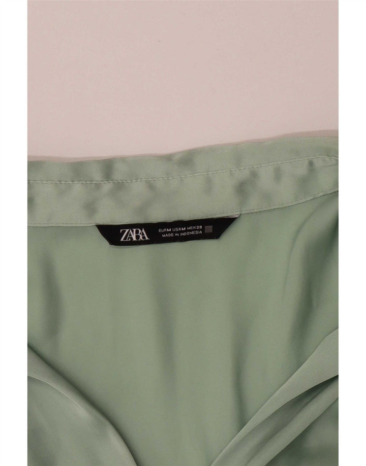 Blusa camisa feminina Zara Reino Unido 14 verde médio