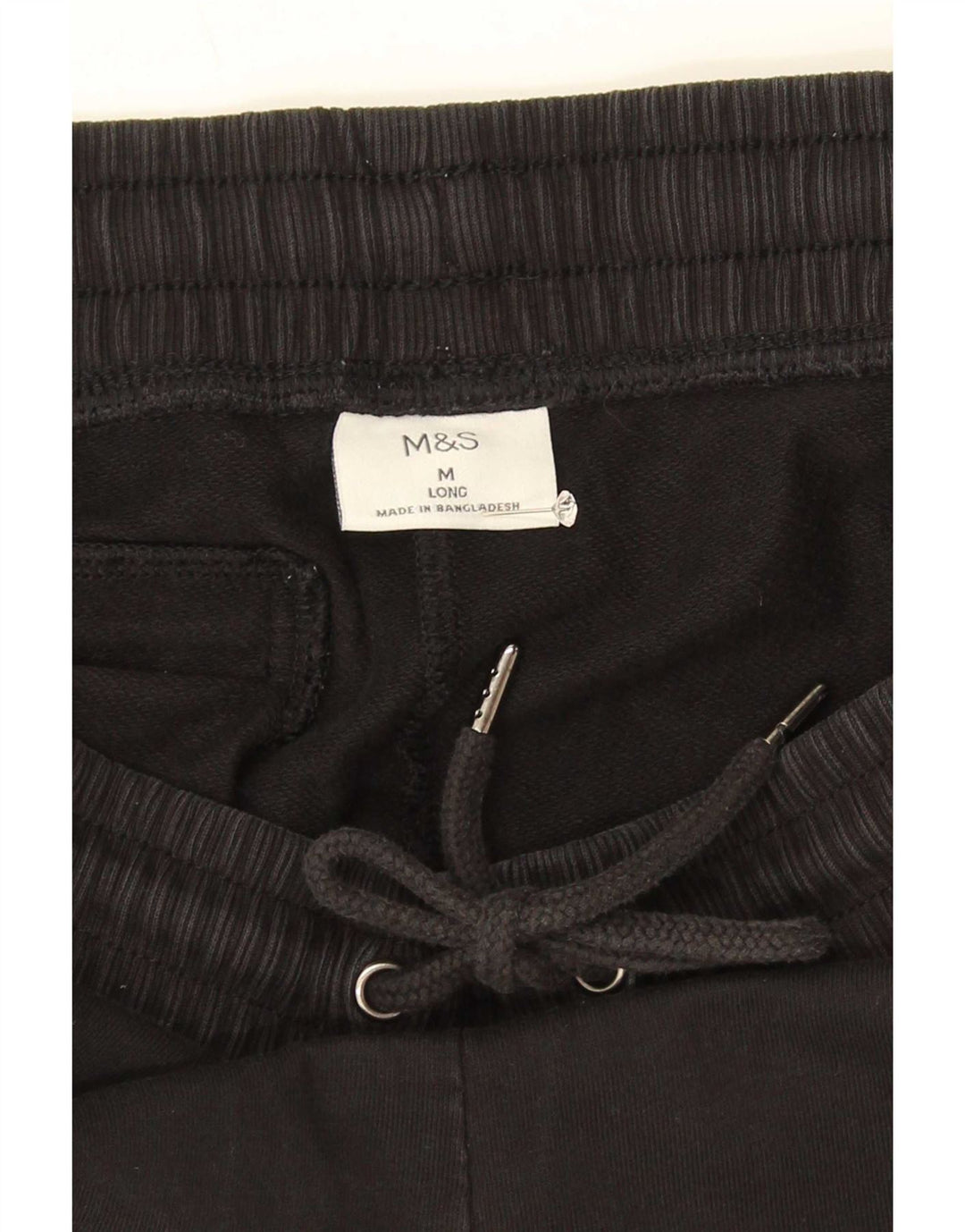 Calça de treino masculina Marks & Spencer de algodão preto médio