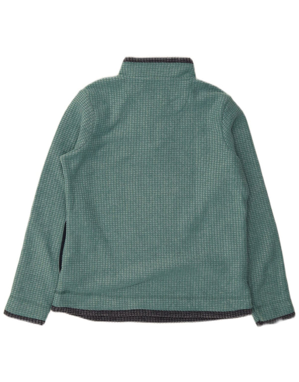 Weird Fish Womens Zip Neck Fleece Jumper UK 12 Medium Green Polyester