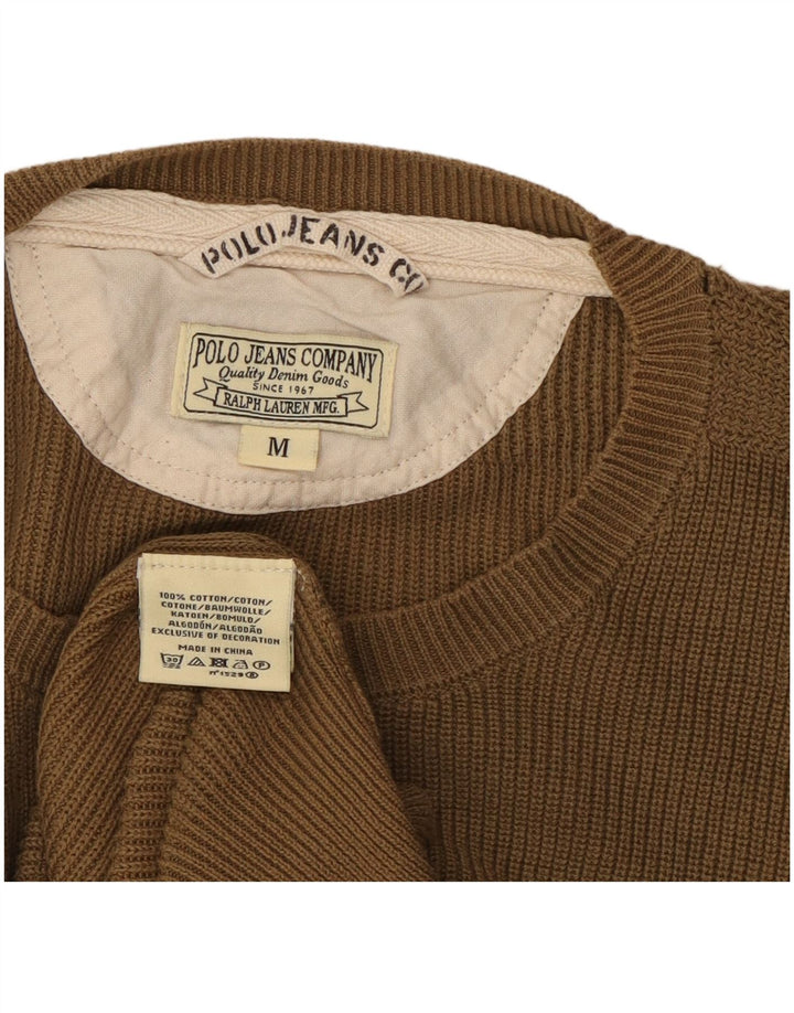 Suéter masculino RALPH LAUREN com gola redonda e algodão marrom médio