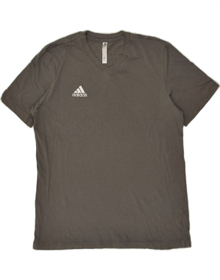 ADIDAS Mens T-Shirt Top Medium Grey Cotton Vintage Adidas and Second-Hand Adidas from Messina Hembry 