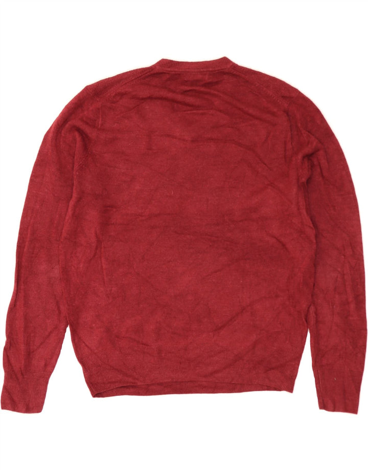 DOCKERS Mens V-Neck Jumper Sweater Large Red Acrylic Vintage Dockers and Second-Hand Dockers from Messina Hembry 