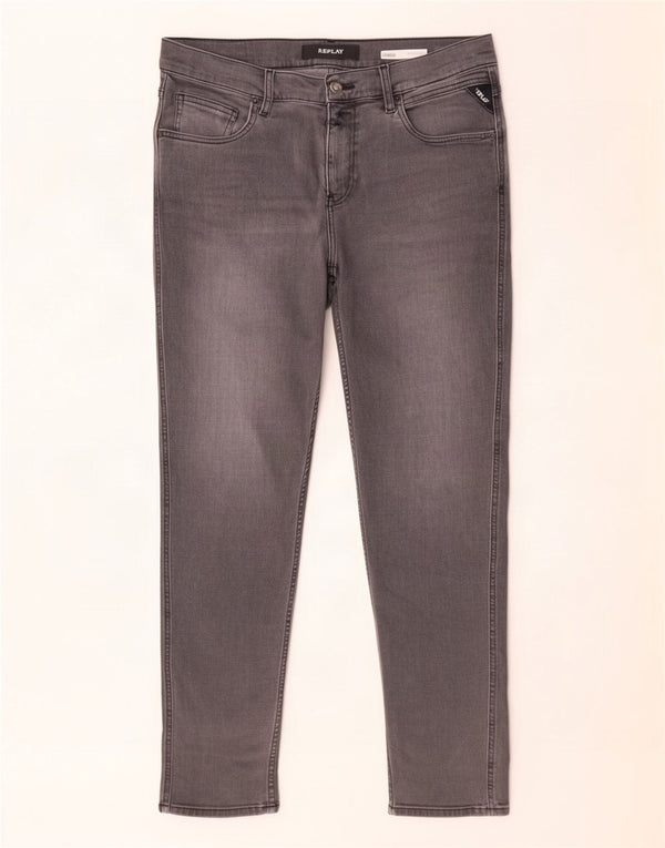 Replay Masculino Sandot Slim Jeans W32 L32 Cinza Algodão