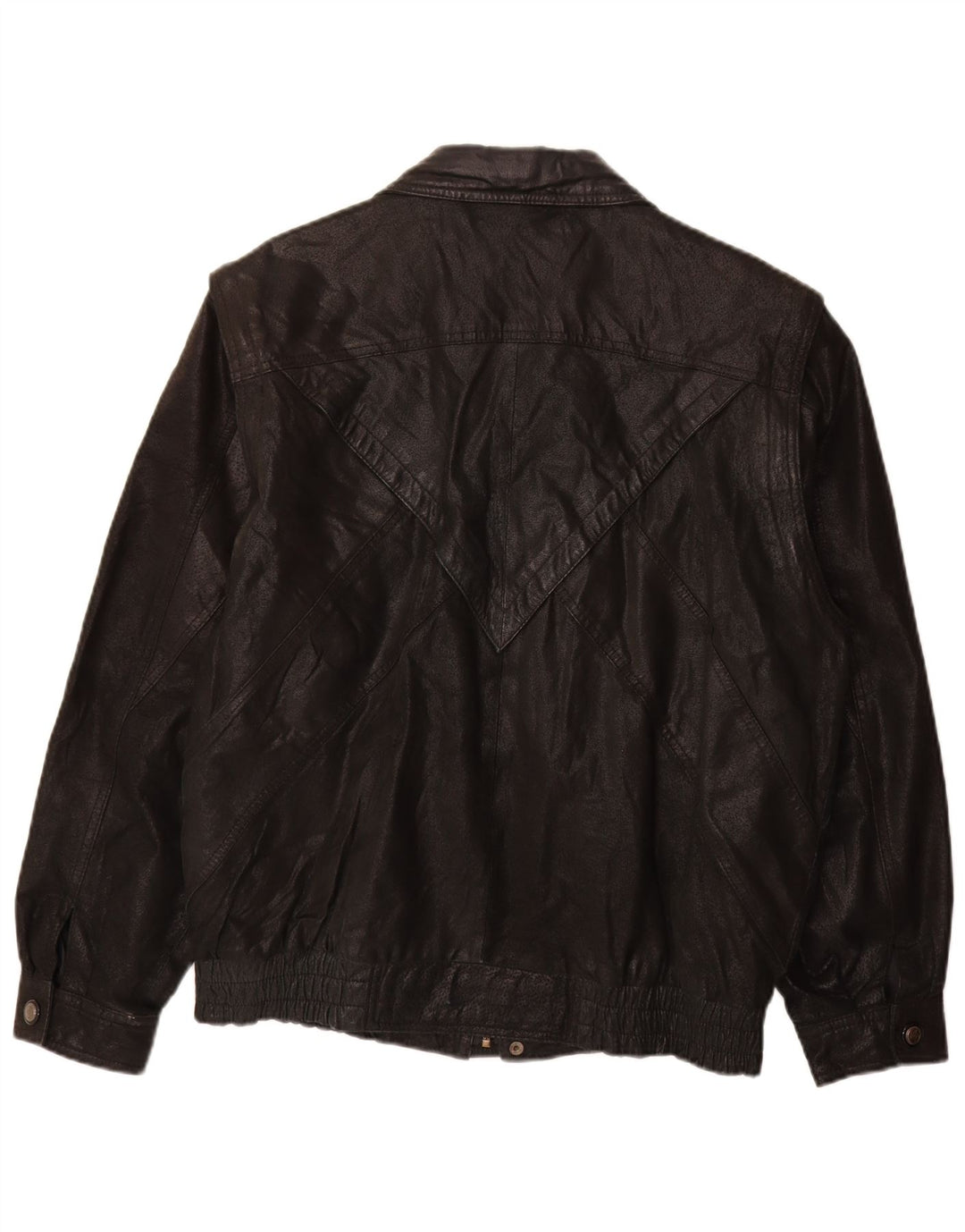 Jaqueta de couro masculina VINTAGE Reino Unido 40 grande couro preto colorblock