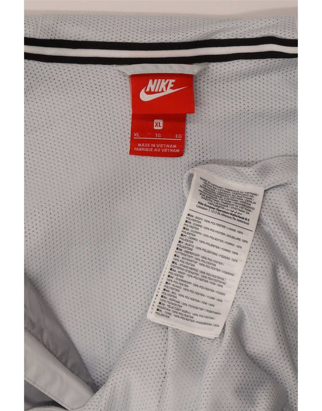 Jaqueta masculina Nike com capuz e jaqueta XL cinza colorblock poliéster