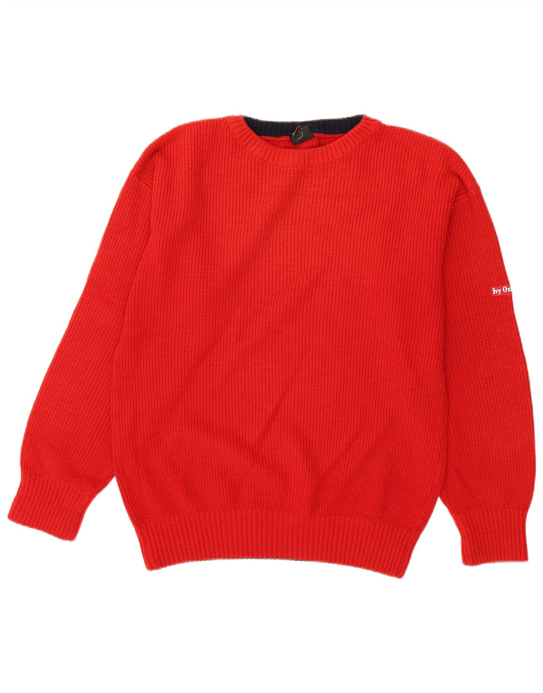 Suéter masculino Ivy Oxford com gola redonda de lã vermelha média