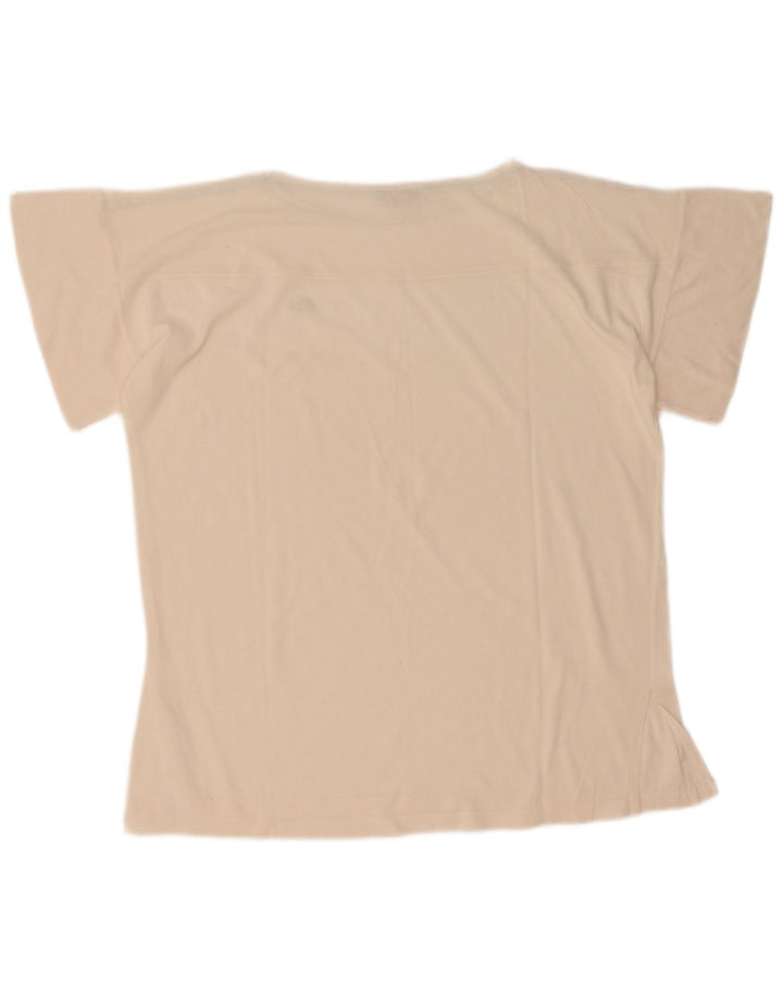 Camiseta feminina Lacoste tamanho superior 44 grande algodão branco