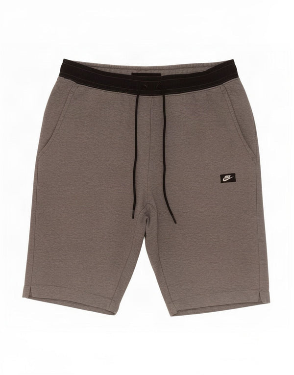 Shorts esportivos masculinos Nike médio cinza colorblock algodão