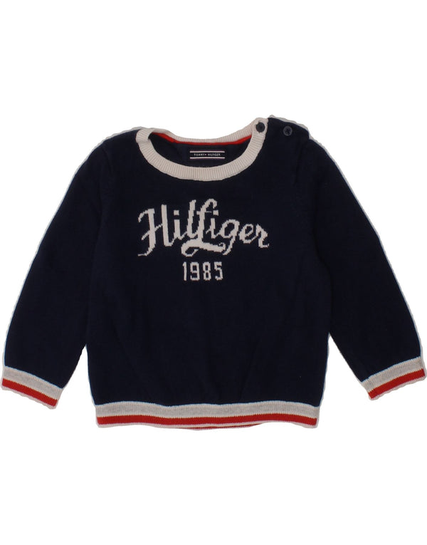 Suéter gráfico TOMMY HILFIGER para meninos de 6 a 9 meses azul marinho