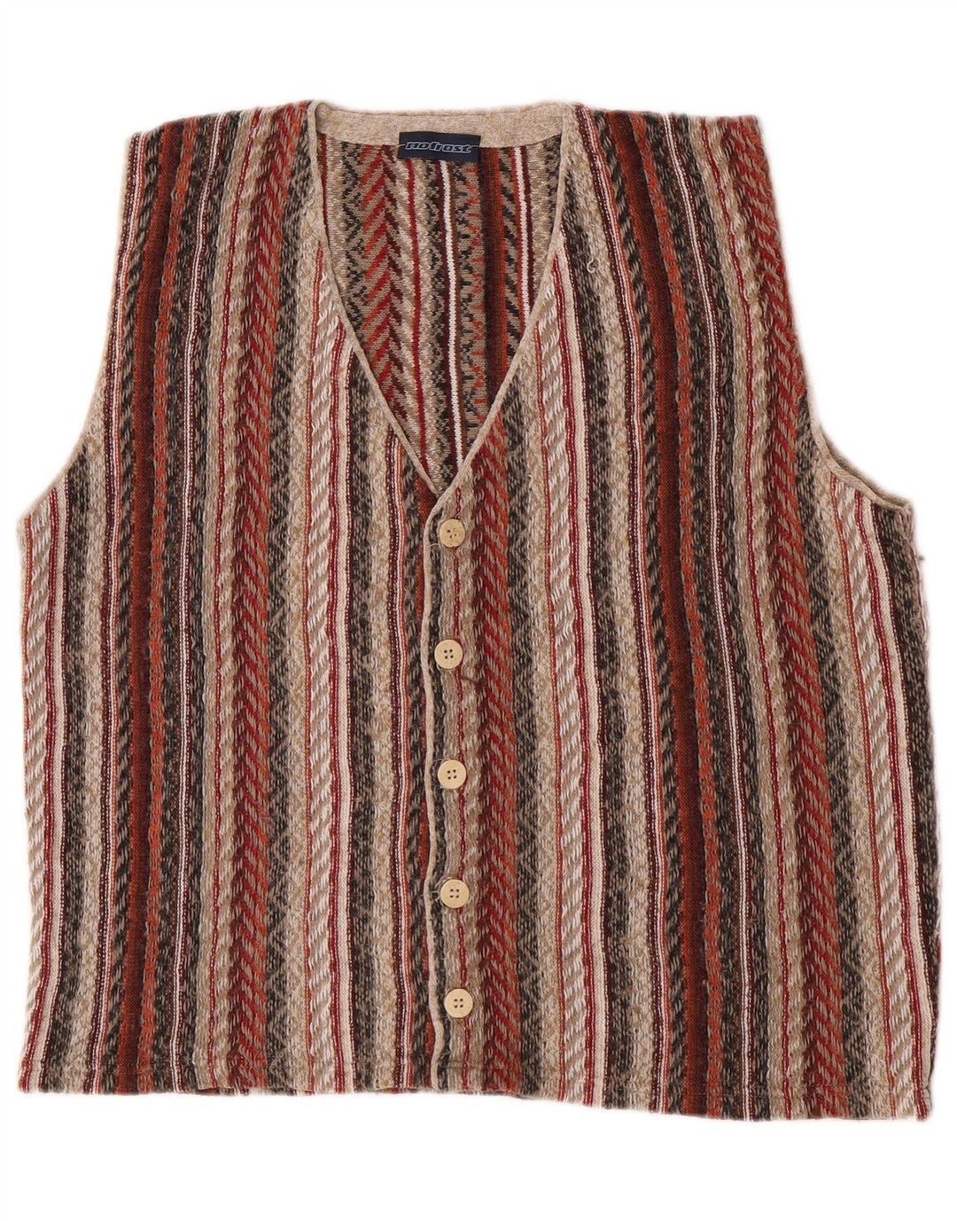 Colete masculino vintage grande listrado multicolorido