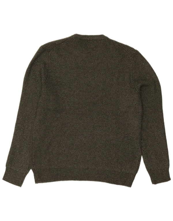 Marks & Spencer Mens Crew Neck Jumper Sweater Large Khaki Polyamide