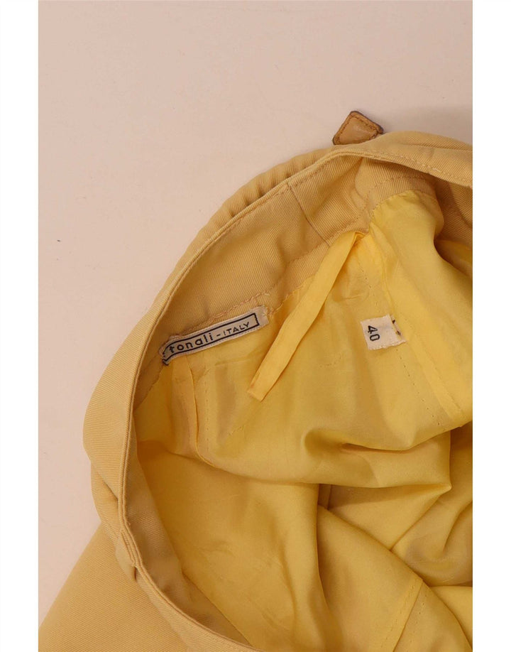 Saia vintage feminina linha A IT 40 pequena W27 amarela